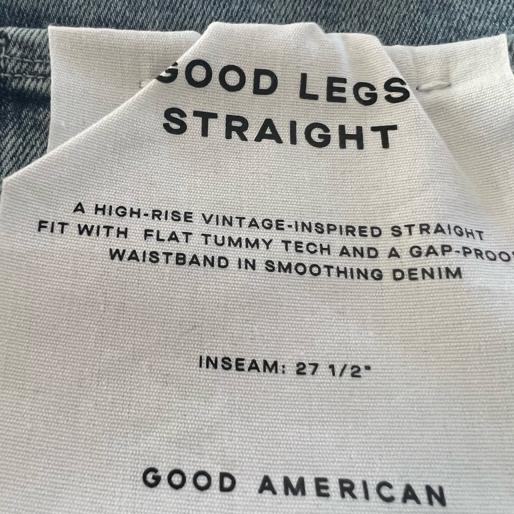NWT Good American Good Legs Straight Jeans sz 12/31